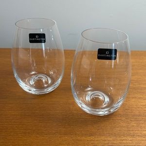 2 New Dartington Stemless Wine Glasses/I have 6 glasses left